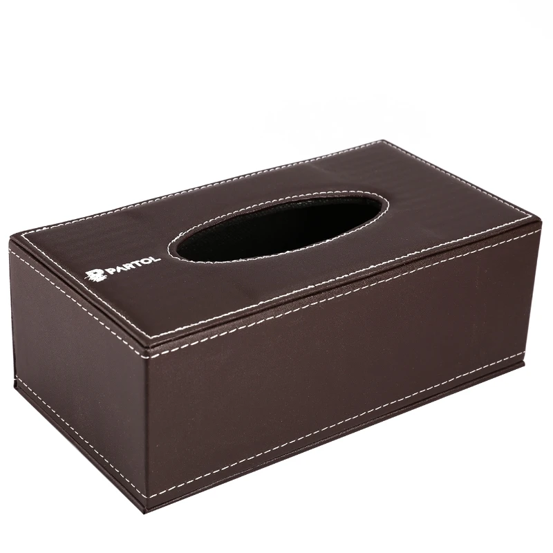 

1pc PU Leather Car Tissue Box Rectangular Napkin Paper Holder (Coffee)