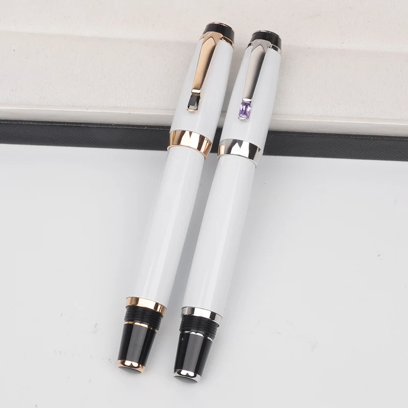 

Novel White Black Gold MB Bohemia Ballpoint Rollerball Fountain Pen with Luxury Crystal High Quality Business Gift Box Set