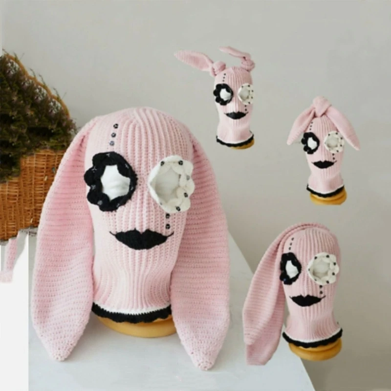 

Halloween Balaclavas Long BunnyEar Hat Hat Funny Balaclavas Beanies Hat Rabbit Ears Balaclavas Long Ear BunnyBalaclava T8DE