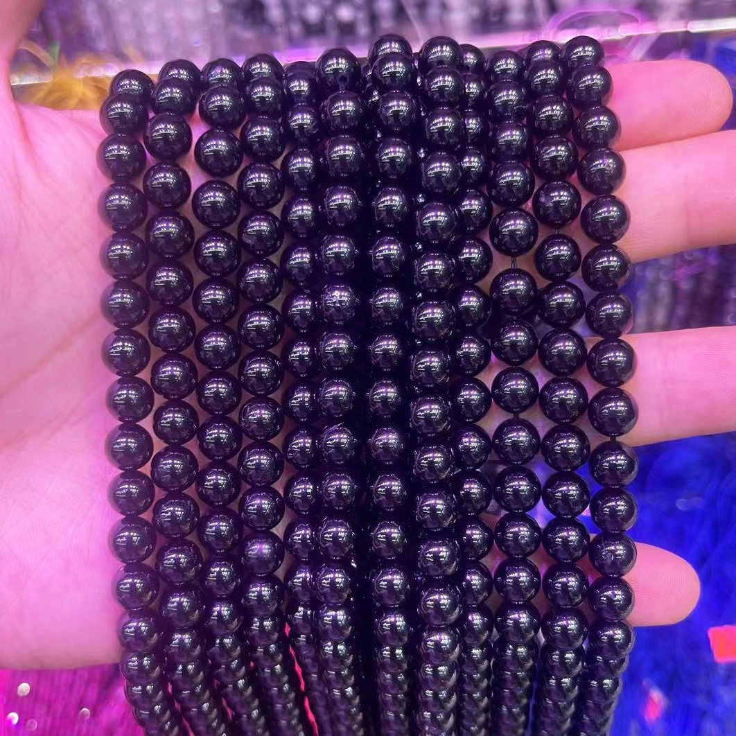 

Natural Black Spinel Round Beads 2/3/4/5/6/7/8MM Top Grade Raw Ore Ceylanite Stone Loose Spacer Bead For DIY Jewelry Accessories