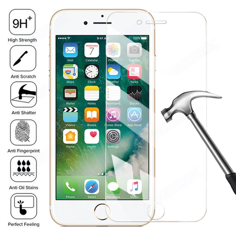 

9H Anti-Burst Protection Glass For Apple iPhone 6 7 8 Plus 5 SE 2020 Screen Protector iPhone XS 11 12 13 Pro Max X XR Glass Film