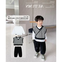 boys suit 2022 autumn new korean version of the baby western style casual three piece suit childrens handsome suit