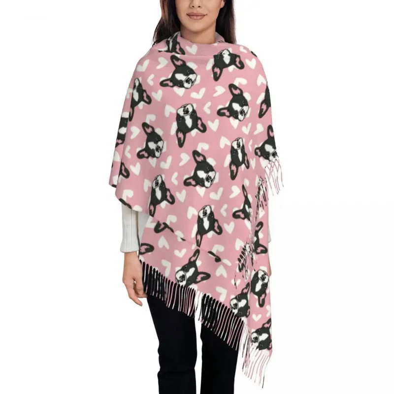 Шаль с бульдогом для женщин