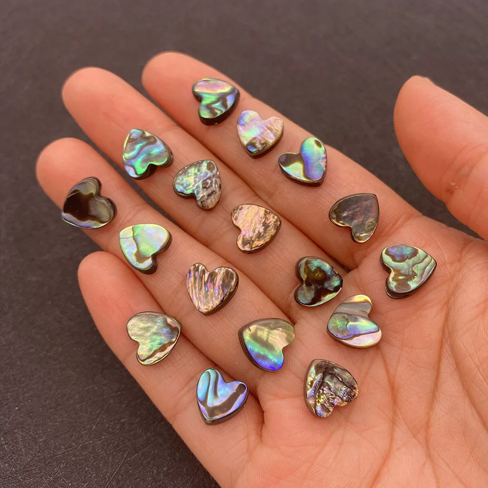 

10mm Exquisite Abalone Beads Punch Loose Beads Heart Charm for Charming Ladies DIY Making Bracelet Necklace Earrings Accessories