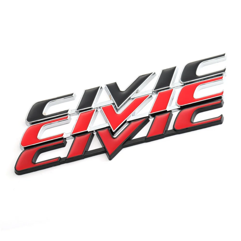 

Car 3D Metal Emblem Badge Sticker Decals for Honda Civic Car Rear Tail Trunk Letter Logo Stickers Auto Accessories Car Styling