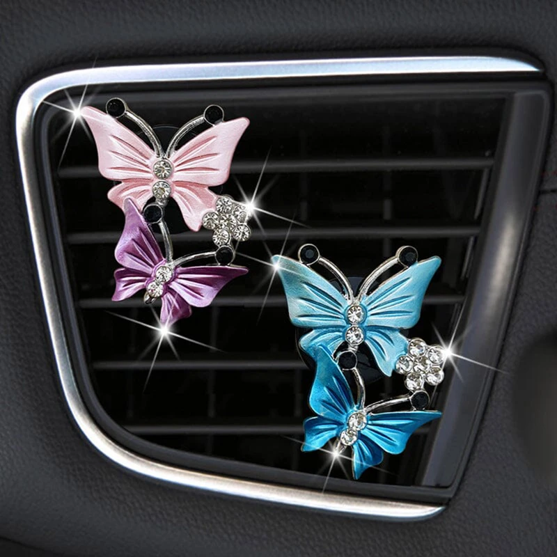 

New Butterfly Shape Air Freshener Clip Car Perfume Natural Smell Air Conditioner Outlet Clip Auto Accessories Fragrance Free