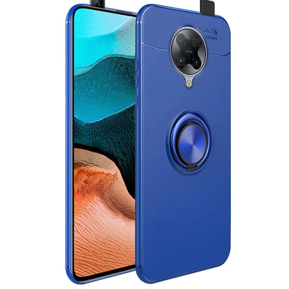 

For POCO F2 Pro Case For Xiaomi Poco X3 NFC F2 Pro M2 X2 Metal Ring Matte Silicone Shockproof Phone Cover for Redmi K30 Pro 5G