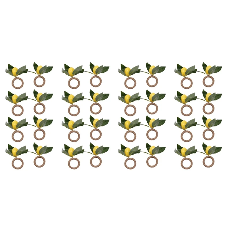 

32Pcs Simulation Lemon Plant Napkin Ring Fruit Meal Buckle Hotel Model Room Napkin Ring