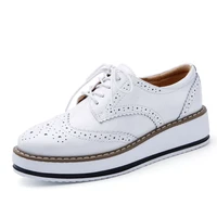 spring women platform shoes woman brogue patent leather flats lace up footwear female flat oxford shoes for women