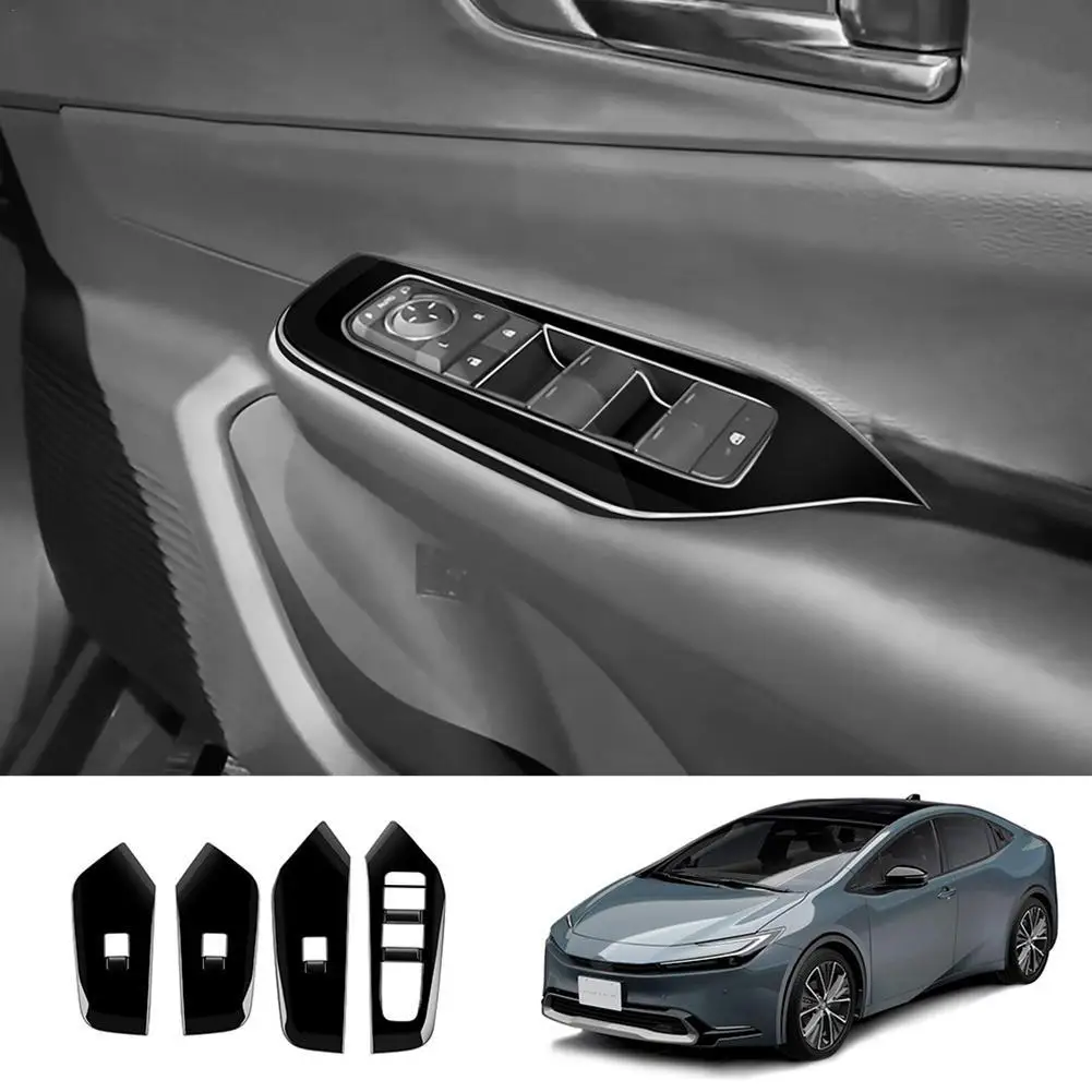 

Для Toyota Prius 60 серия 2023 2024 интерьер автомобиля углеродное волокно стекло кнопка подъема крышка переключателя отделка двери подлокотник панель