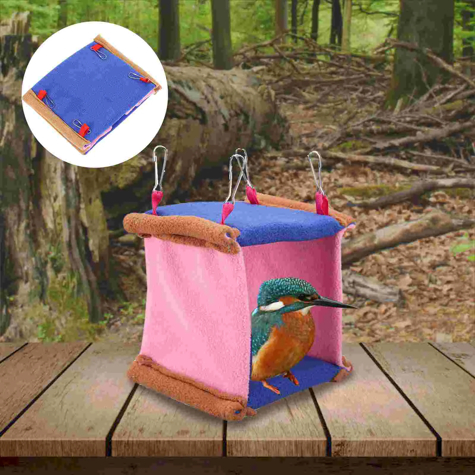 

Hammock Hanging Bird Bed Parrot Pet Cave Plush Hamster Chinchilla Cage Warm Tent Small Guineahut Winter House Birds Hideaway