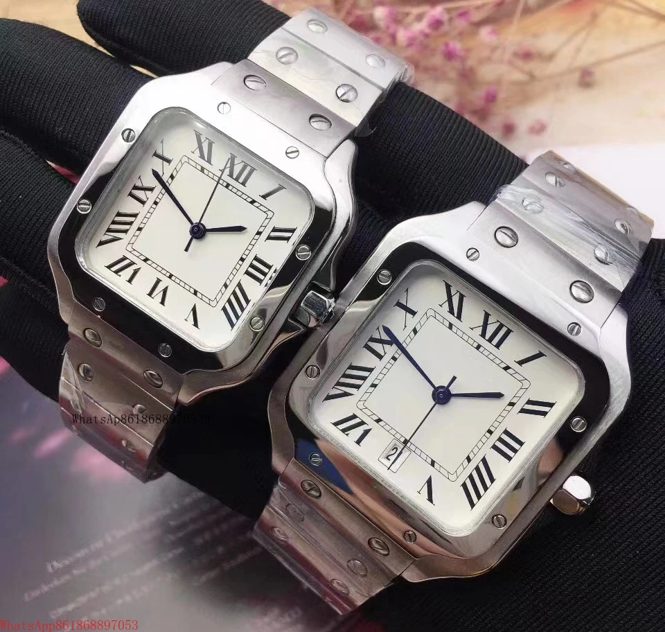 

Mens Womens Quartz Watch Stainless Steel Bracelet White Rome