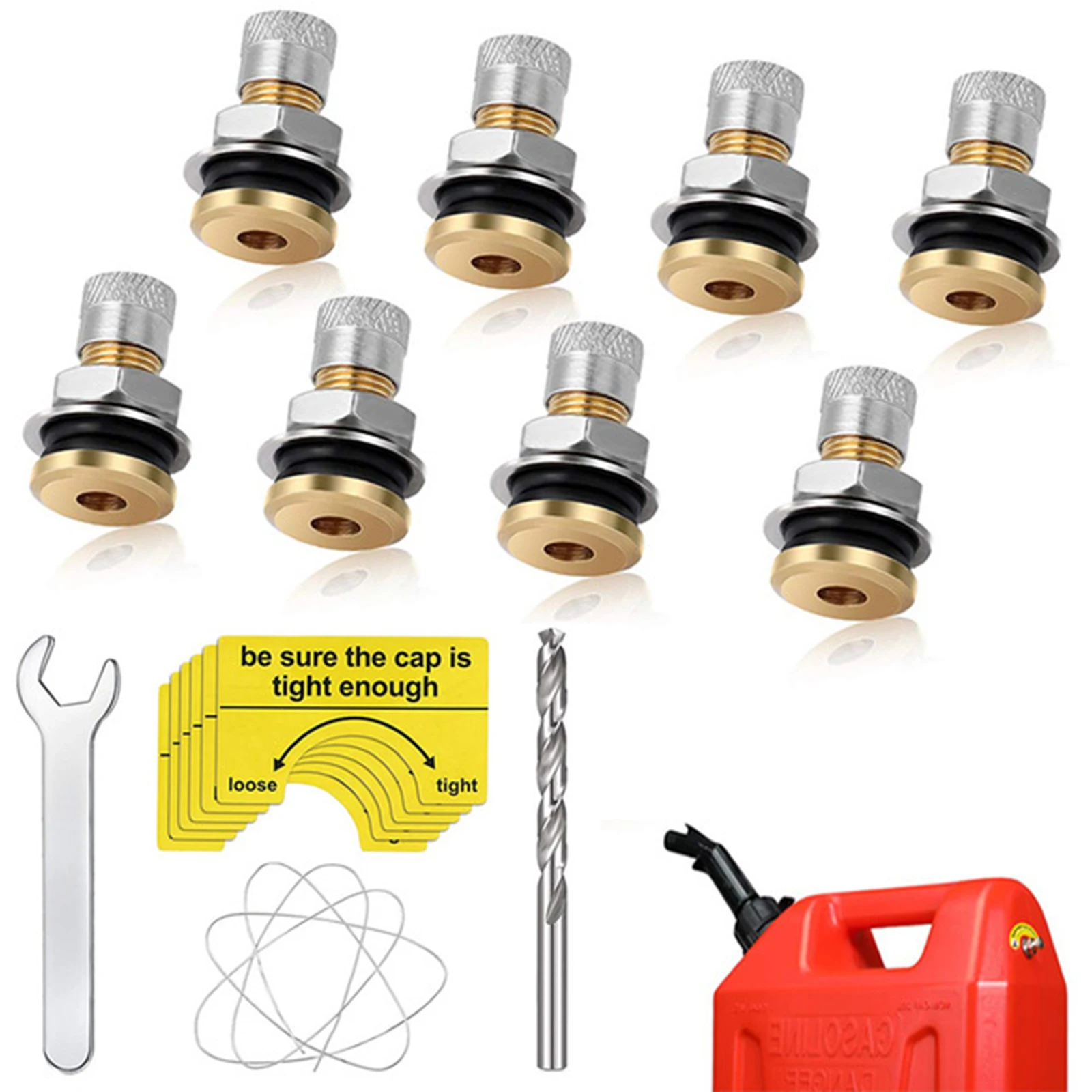 

19pcs/Set Gas Can Vent Caps Kit Fuel Gas Tank Vent Caps Gas Can Replacement Vent Plug With Warning Stickers