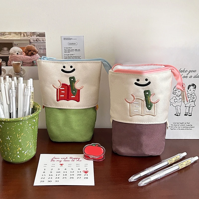 Милый мультяшный выдвижной пенал косметичка-органайзер большая емкость