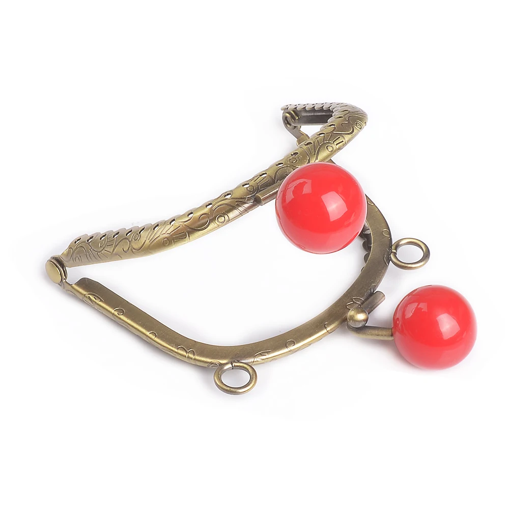 10pcs 8.5cm Round Metal Purse Frame Handle for Clutch Bag Accessories Making Kiss Clasp Lock Bronze Tone Candy Bags Hardware