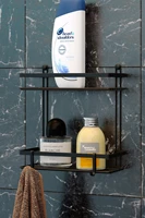 wall mounted bathroom shelves shelf fixed shower hanging basket shampoo holder wc accessories kitchen spice storage rack shampoo rack