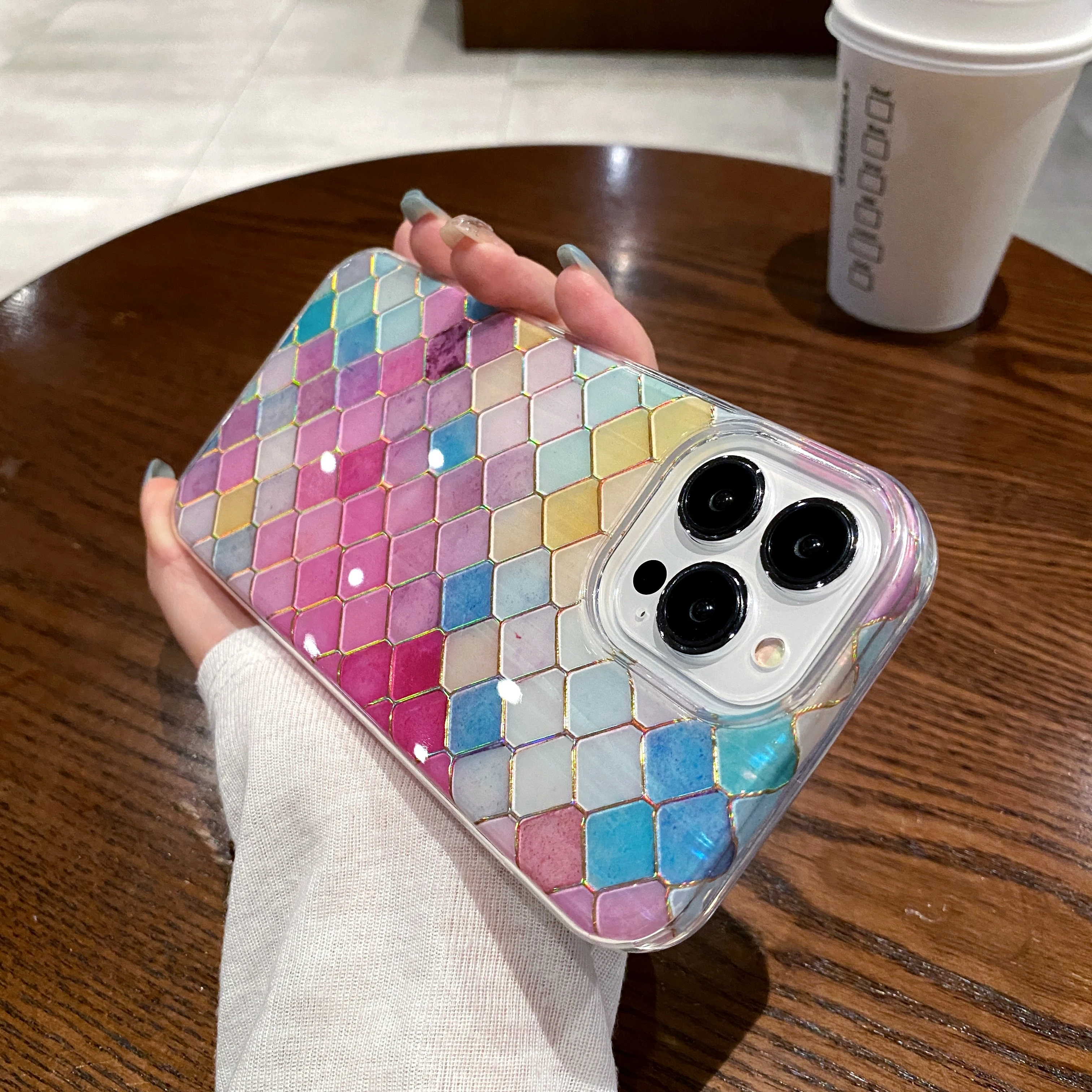 Модный Цветной квадратный сетчатый чехол для телефона iPhone 14 13 12 11 Pro Max