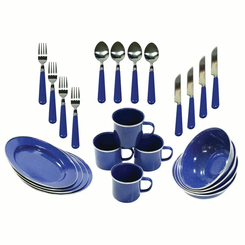 

24 Piece Dinnerware Enamel Set