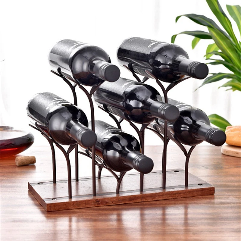 Creative Little Sapling Wine Rack Kitchen Storage Stand Cabinet Grape Shelf Display Bar Decorations