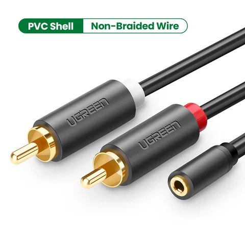 UGREEN Адаптер 3, 5 мм на 2 RCA