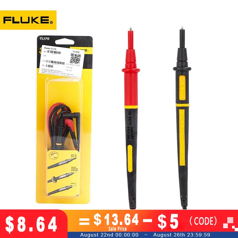 FLUKE Multimeter Test Leads TL30 TL175 High Grade Silicone Soft Multimeter/Clamp MeterAccessories Dedicated Probe Wire Pen Cable