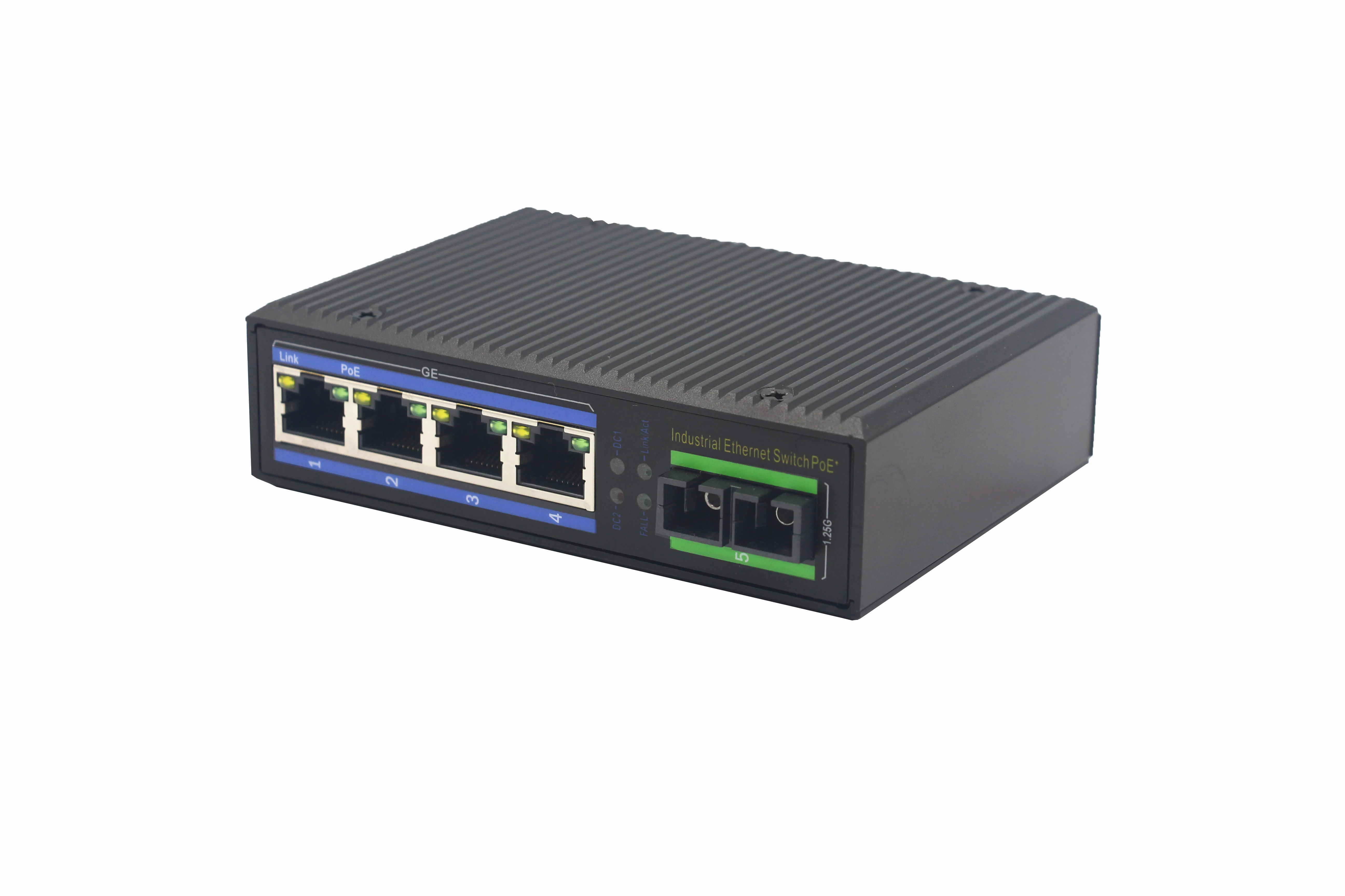 unmanageable outdoor 4 port ethernet over fiber 5 port industrial network switch PoE