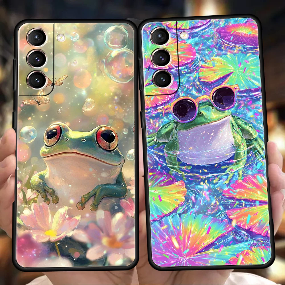 Фото Чехол для телефона Samsung Galaxy S25 Edge S24 S23 S22 S20 S21 FE Ultra S10 S10E Plus 5G, мягкий TPU, с реалистичным принтом лягушки №1