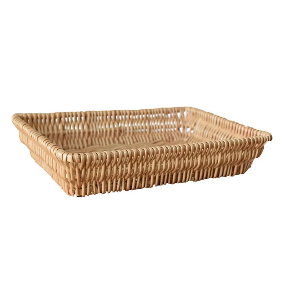 

Basket Serving Fruit Wicker Storage Bread Vegetable Rattan Woven Baskets Bowl Snack Tray Ratten Seagrass Willow Container