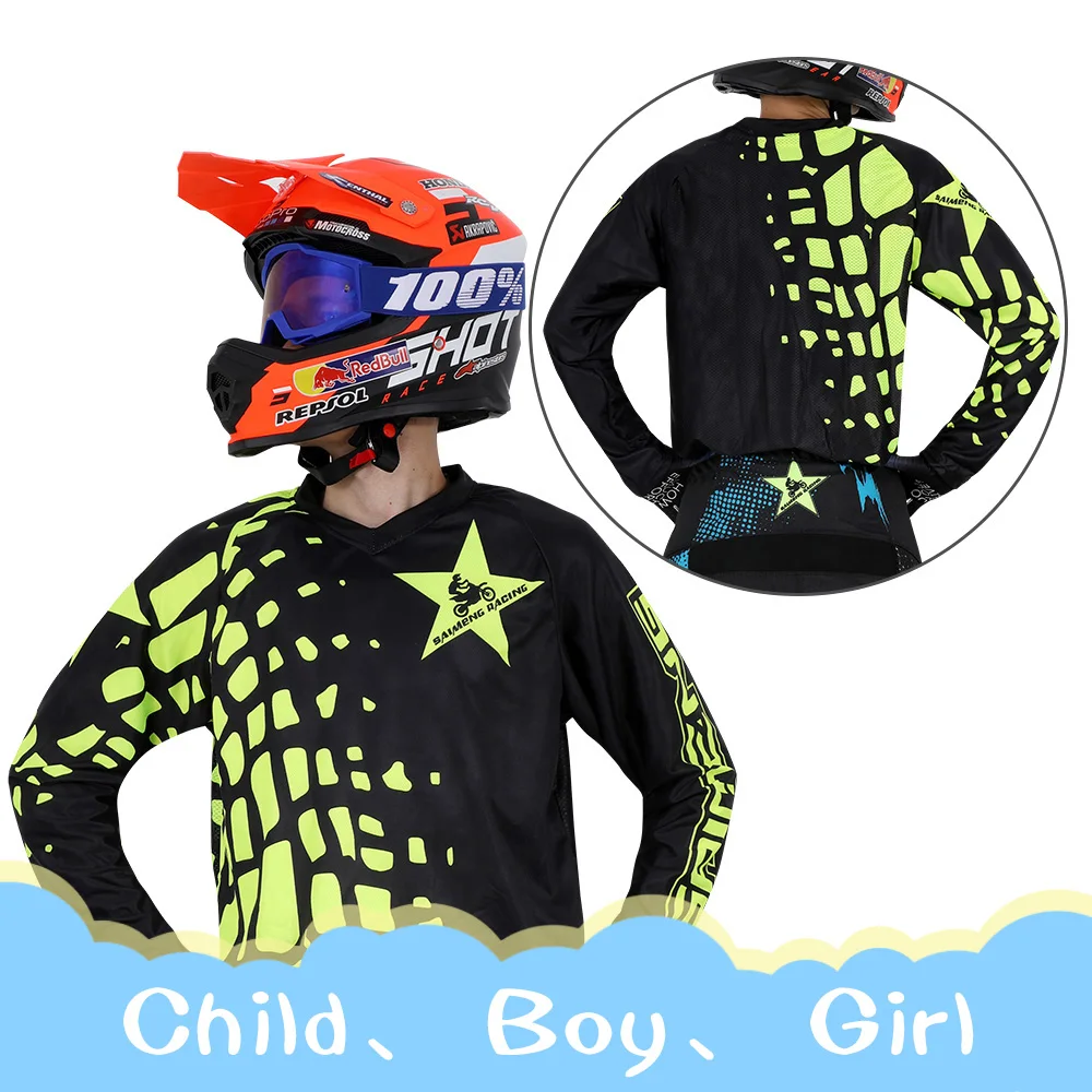 

Спортивная Команда горнолыжного спорта 2022 детские с длинным рукавом flexair MTB рубашки для внедорожника мотоцикла Джерси для детей Мотокросс спортивная одежда C