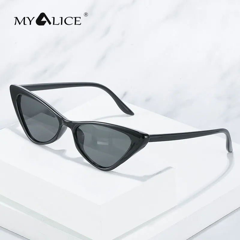

MYALICE Fashion Modern Women Simple Small Frame Cat Eye Sunglasses Retro Personality Brand Designer Fashion wear UV400