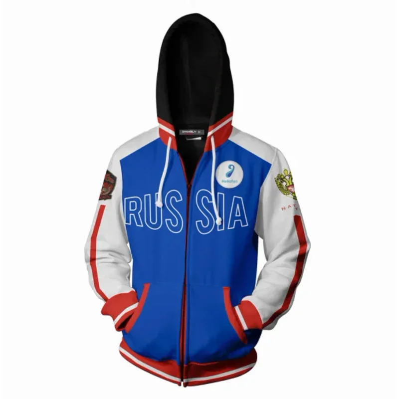 YURI на фото костюм молнии Толстовка свитер в русском стиле оверсайз осень зима