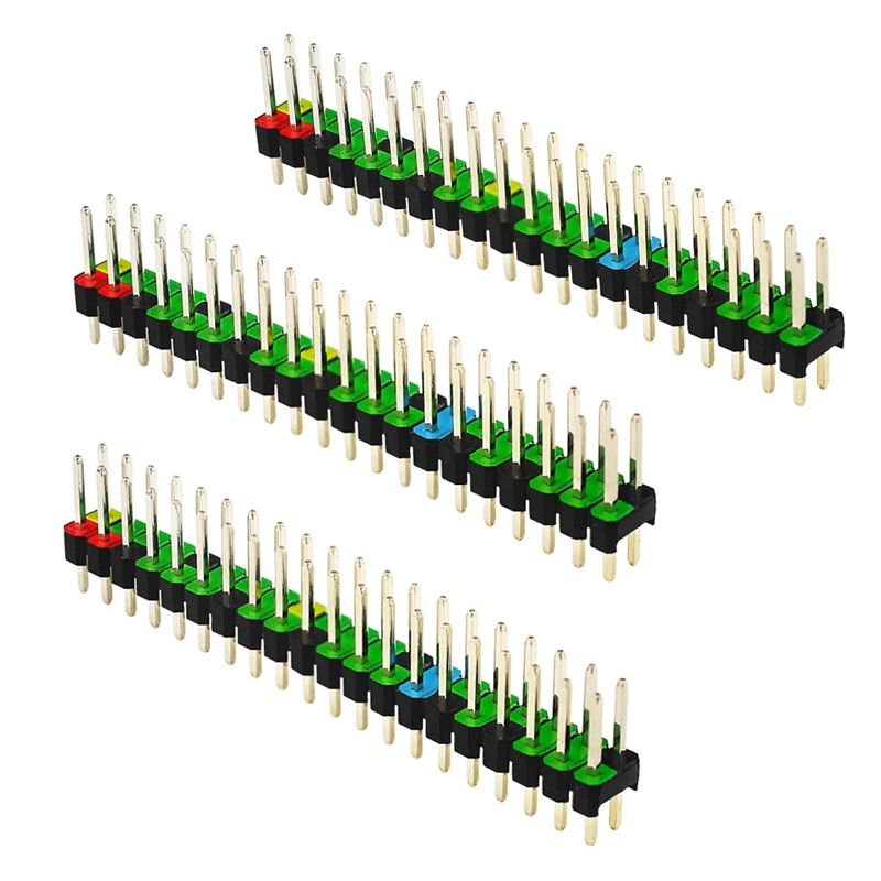 

1/2/3/4/5pcs 40Pin Colorful GPIO Header Dual Row Connector For Raspberry Pi Zero 2W/W/Zero 1.3 Support PCB Circuit Board