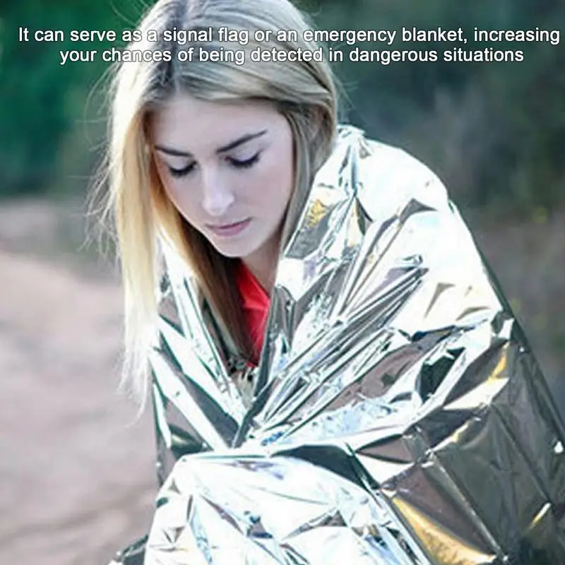 

Emergency Thermal Blanket Outdoor Waterproof Survival Blanket Aluminum Foil Hot Space Emergency Rescue Curtain Military Blanket