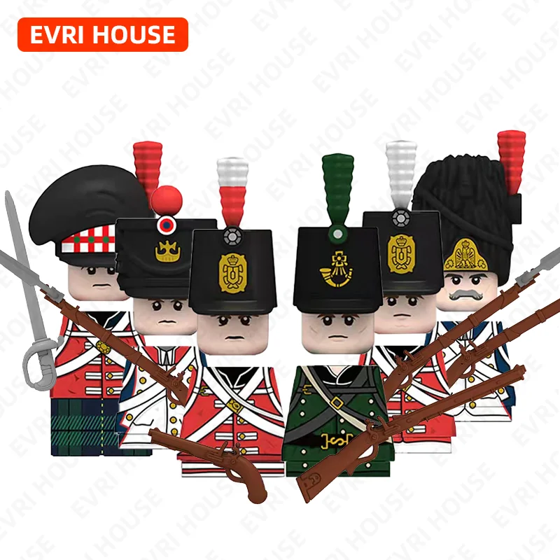 

Napoleonic Wars Series Action Figures British French Soldier Mini Bricks Doll Assemble Building Blocks MOC DIY Toys for Children