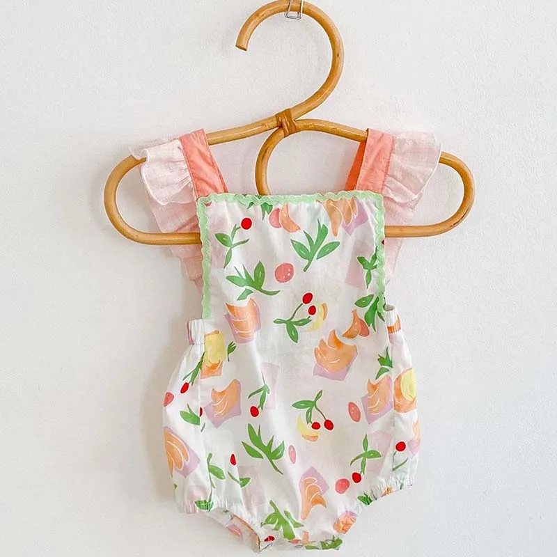 

Baby Girl Clothes Summer Newborn Baby Romper Flower Print Baby Jumpsuit 2022 Toddler Infant Cotton Cute Sleeveless Jumpsuit