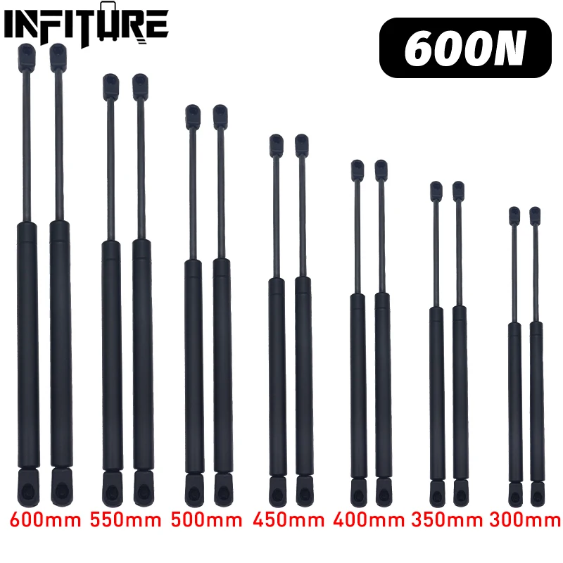 

2 шт. 300/350/400/450/500/550/600 мм 600N автомобильные газовые стойки пружинные амортизаторы подъемные опоры для хранения окон на колесах амортизатор заднее окно кемпера