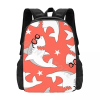 hand drawing shark design cartoon school bags fashion backpack teenagers bookbag mochila casual backpack