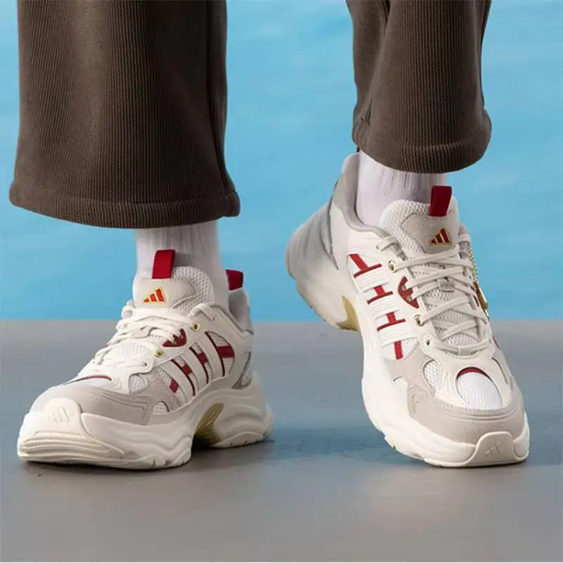 Фото Популярные кроссовки Adidas Cream Red Mesh Chunky Dad Shoes Dreamstrike с амортизирующей платформой, повседневные кроссовки для женщин и мужчин KI1846 №4