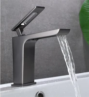 basin faucet gun grey bathroom faucet mixer tap black wash basin faucet single handle hot and cold waterfall faucet