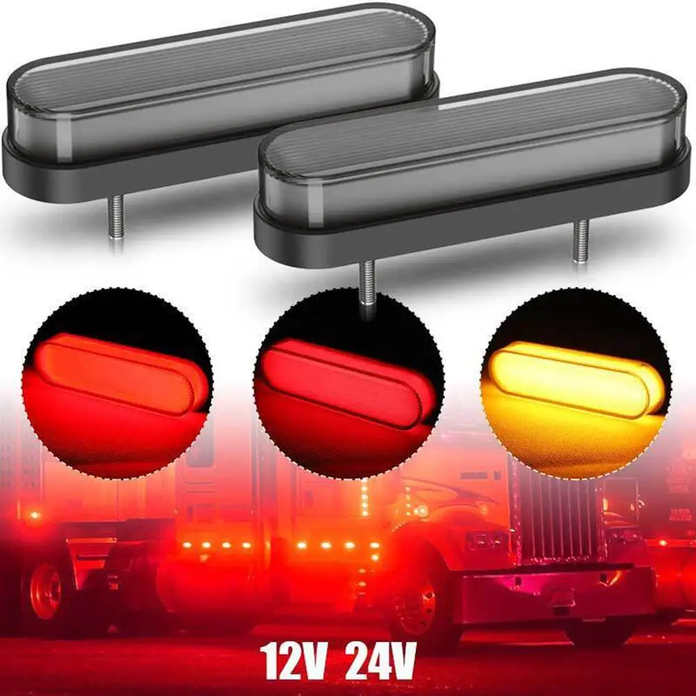 

1 Pair 34led Bi-color 3 In 1 Guide Light Trailer Truck Brake Flowing Drl Light Turn Signal Waterproof Indicator