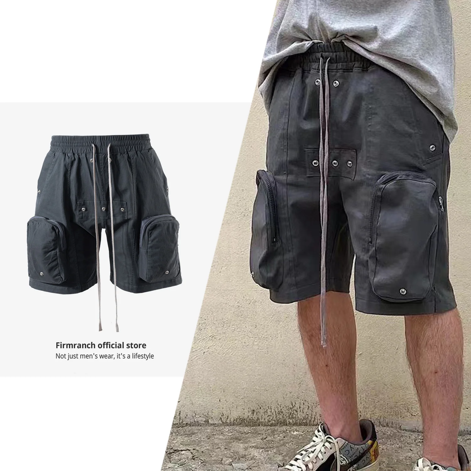 

Korean Style Archive Summer Fashion Black Nylon Baggy Shorts For Men Women Deep Heel Pocket Streetwear Casual Pants