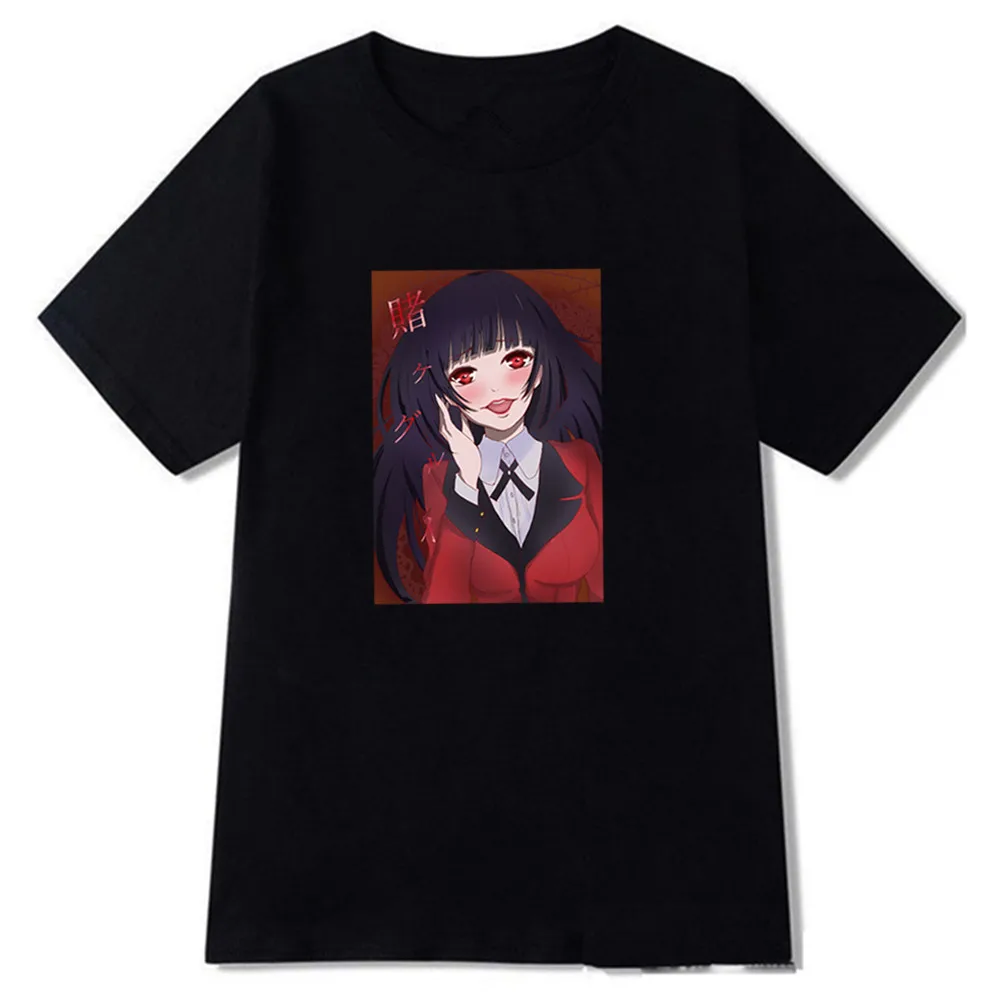 Купи Kakegurui Print T Shirt Women Short Sleeve Summer T-shirt Men Cotton Tshirt Oversized Anime Tees за 367 рублей в магазине AliExpress