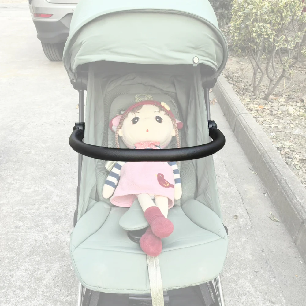 Фото Подлокотник для коляски Cybex Coya, бампер с кожаным чехлом, зажимы, регулируемый ангел, детские сменные аксессуары №1