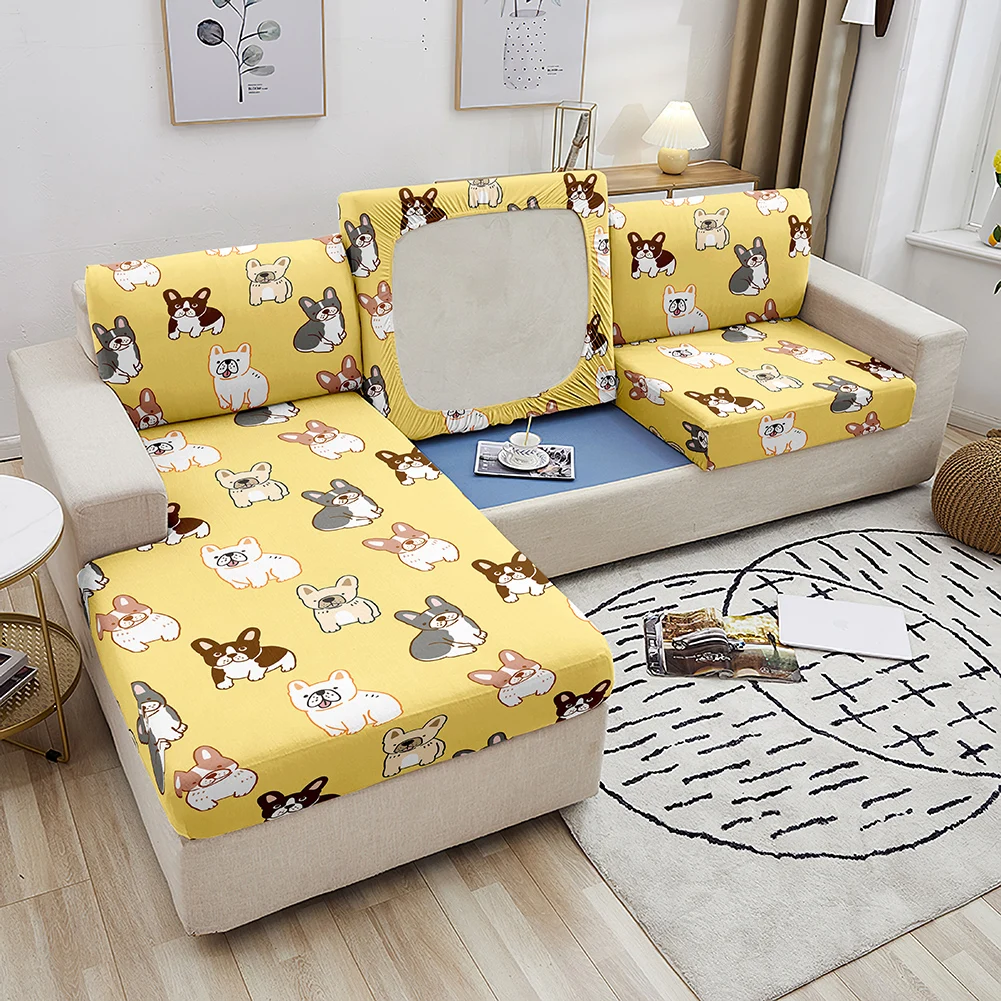 Чехол для дивана с принтом листьев эластичный чехол из спандекса в гостиную