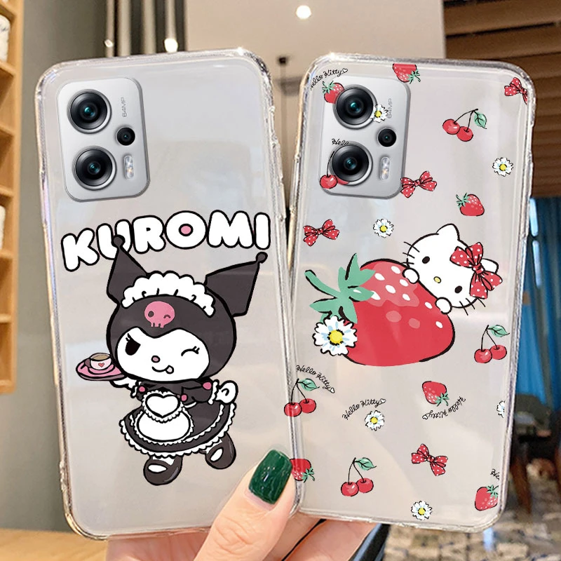 Милый чехол Kuromi Hello Kitty для Poco X4 GT PocoX4 X 4 мультяшный мягкий прозрачный телефона Xiaomi