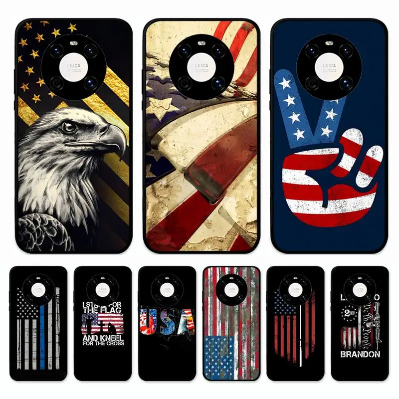 

American flag Phone Case for Huawei Mate 20 10 9 40 30 lite pro X Nova 2 3i 7se