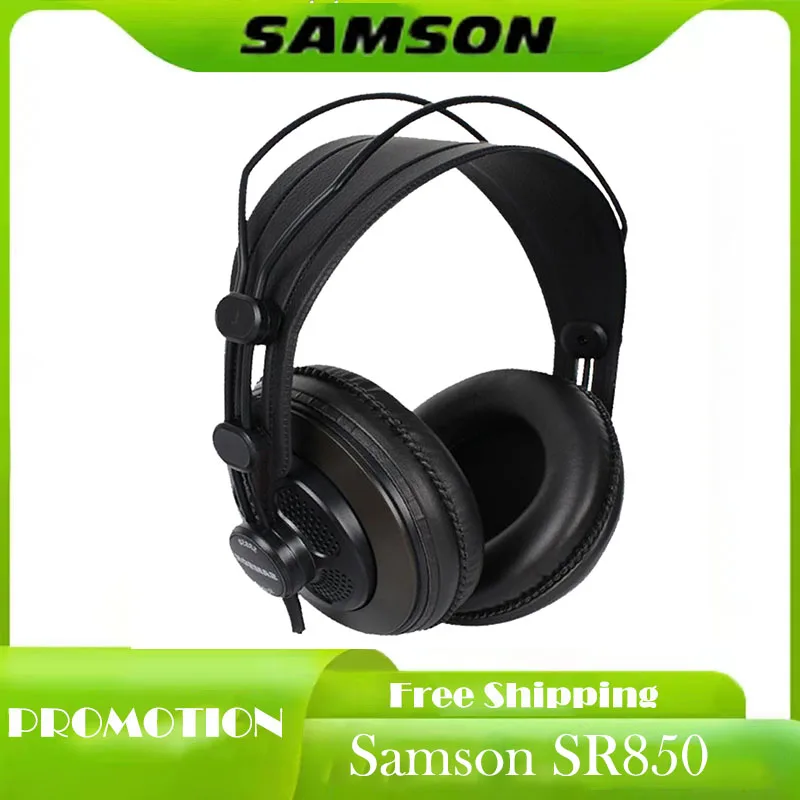 

Original Samson SR850 monitoring HIFI headset Semi-Open-Back Headphones for Studio, with leather earcup,without retail box