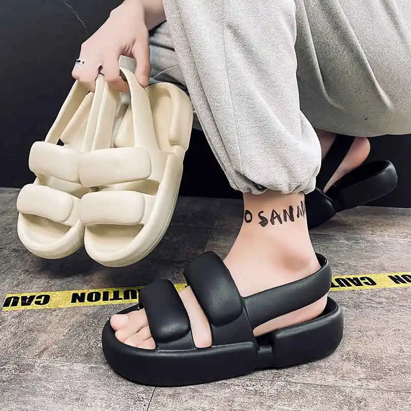 

Slip-On Shoes Height Increases Clog Tenis Masculino Men Sandals Leather Luxury Luxury Brand High Quality Flip Flops Men Tennis