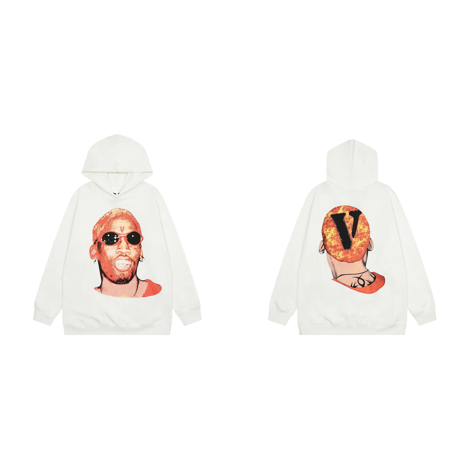 

New Hoodies Female Couple Loose Street Sweatshirts Hip Hop Trend Men's Cotton Casual Letter Printing Hoodies Big V 2339