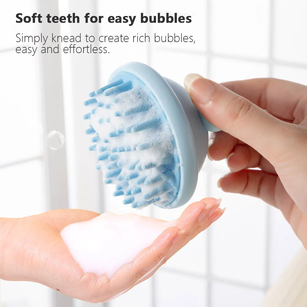 Массажер для волос с мягкой щетиной силиконовый отшелушивающий крем кожи головы